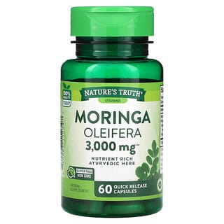 Nature's Truth, Moringa oleifera, 3.000 mg, 60 Cápsulas de Liberação Rápida