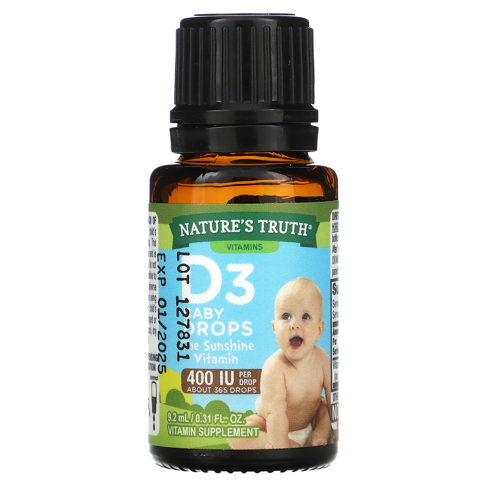 Nature's Truth, Vitamins, D3 Baby Drops, Newborn+, 400 IU, 0.31 fl oz