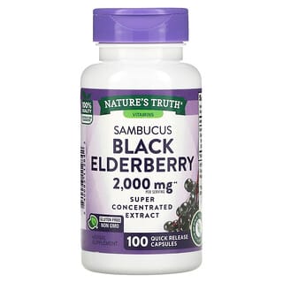 Nature's Truth, Sambucus Black Elderberry, 1000 мг, 100 капсул быстрого высвобождения