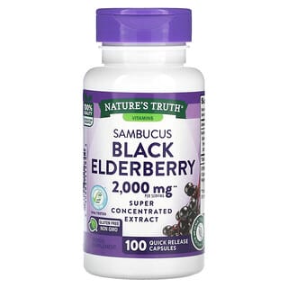 Nature's Truth, Sambucus Black Elderberry, 1000 мг, 100 капсул быстрого высвобождения