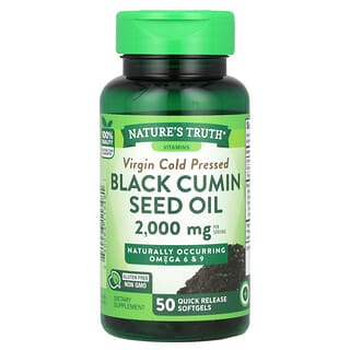Nature's Truth, Aceite de semilla de comino negro, 2000 mg, 50 cápsulas blandas de liberación rápida (1000 mg por cápsula blanda)