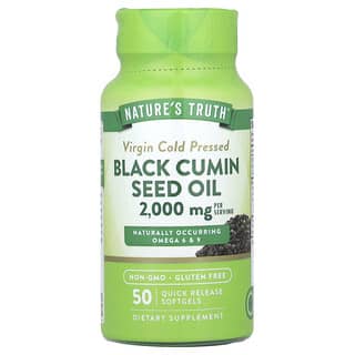 Nature's Truth, ブラッククミン シードオイル、2,000mg、Quick Release ソフトジェル50粒（1粒あたり1,000mg）