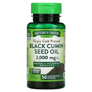 Nature's Truth, Aceite de semilla de comino negro, 1000 mg, 50 cápsulas blandas de liberación rápida