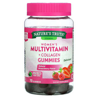 Nature's Truth, Multivitmain + Collagen для женщин, натуральная ягодная смесь, 70 жевательных таблеток