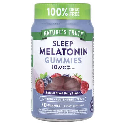 Nature's Truth, Sleep Aid Melatonin Gummies, Natural Mixed Berry Flavor, 70 Gummies (5 mg Each Gummy)