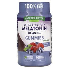 Nature's Truth, Extra Strength Melatonin, Natural Berry, 10 mg, 70 Vegan Gummies