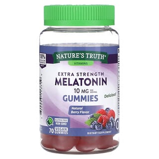 Nature's Truth, Melatonin, Extra Strength, extra starkes Melatonin, natürliche Beere, 5 mg, 70 vegane Fruchtgummis