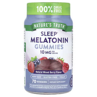 Nature's Truth, Sleep, жувальні таблетки з мелатоніном, суміш натуральних ягід, 10 мг, 70 жувальних мармеладок (5 мг в 1 жувальній таблетці)