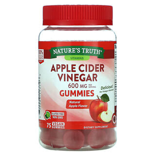 Nature's Truth, Apple Cider Vinegar, Apfelessig, natürlicher Apfel, 600 mg, 75 vegane Fruchtgummis