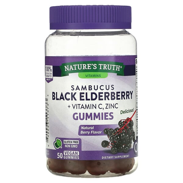 Nature's Truth, Sambucus Black Elderberry Plus Vitamin C, Zinc, Natural