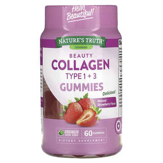 Nature's Truth, Beauty Collagen Gummies, Types 1 + 3, Natural Strawberry, 60 Gummies