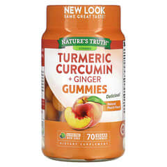 Nature's Truth, Turmeric Curcumin + Ginger, Natural Peach, 70 Vegan Gummies