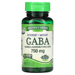 Nature's Truth, Gaba, Gamma Aminobutyric Acid, 750 mg, 60 Quick Release Capsules