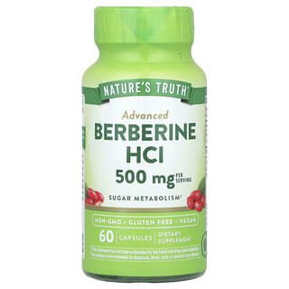 Nature's Truth, Berbérine avancée, 500 mg, 60 capsules végétariennes (250 mg par capsule)