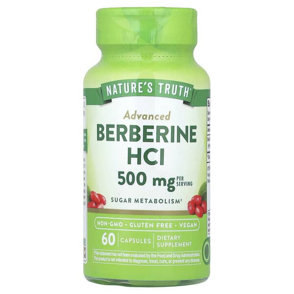Berberine HCI, 60 Capsules (250 mg per Capsule)