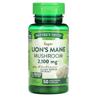 Nature's Truth, Super Lion's Mane Mushroom plus Bioperine , 2,100 mg, 50 Vegetarian Capsules