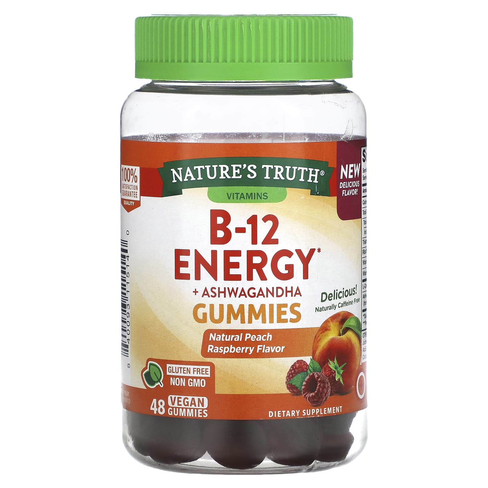 Nature's Truth, B-12 Energy + Ashwagandha Gummies, Natural Peach ...