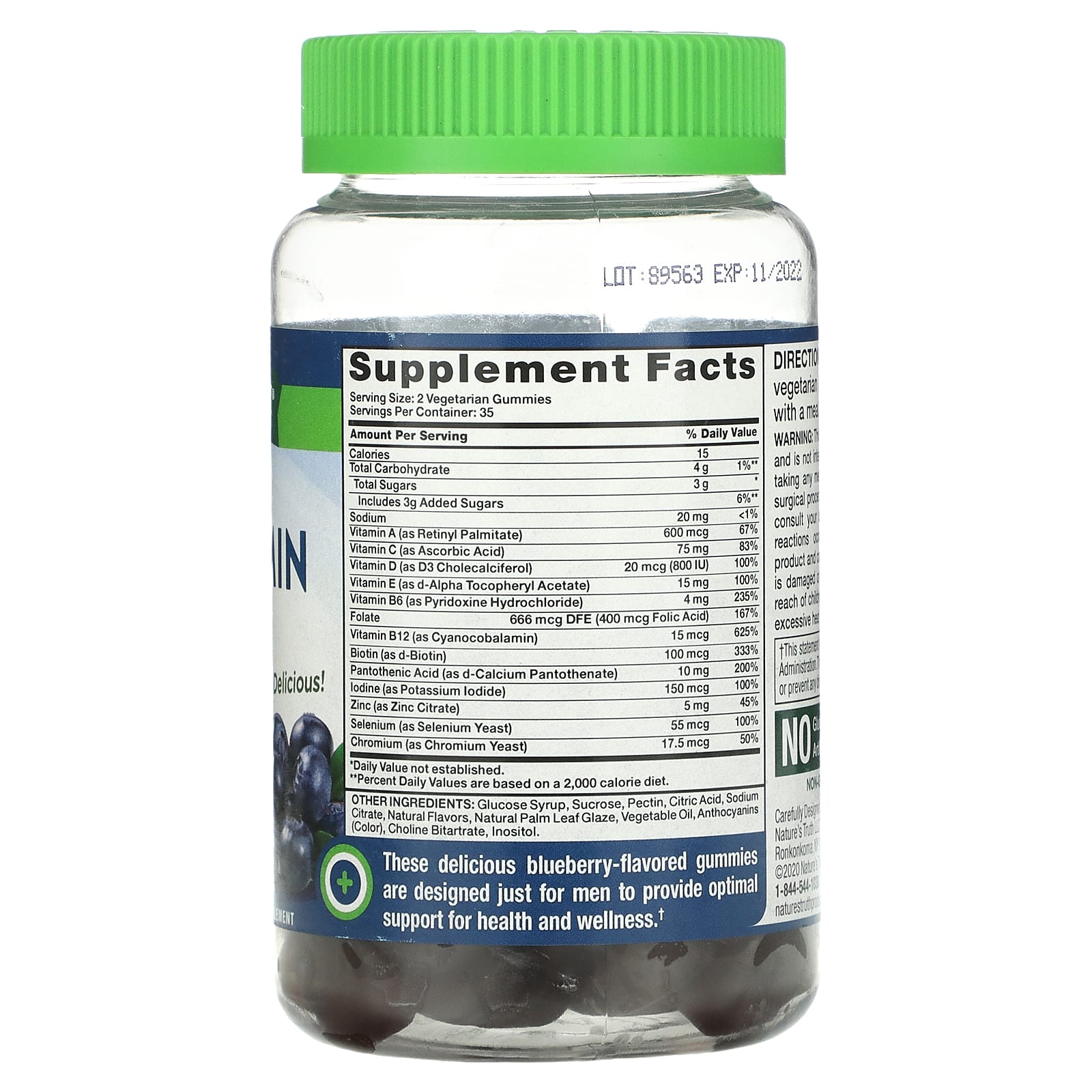 Nature's Truth, Men's Multivitamin + B-12, D3, Zinc, Natural Blueberry ...