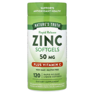 Nature's Truth, Zinc Plus Vitamin C, 120 Rapid Release Liquid Capsules