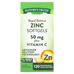 Nature's Truth, Zink mit schneller Freisetzung und Vitamin C, 50 mg, 120 flüssige Kapseln mit schneller Freisetzung