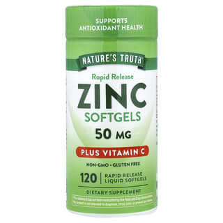 Nature's Truth, Zinc Plus Vitamine C, 120 capsules liquides à enveloppe molle à libération rapide
