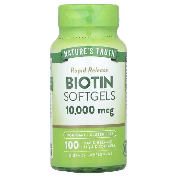 Biotin, 10,000 mcg, 100 Rapid Release Liquid Softgels