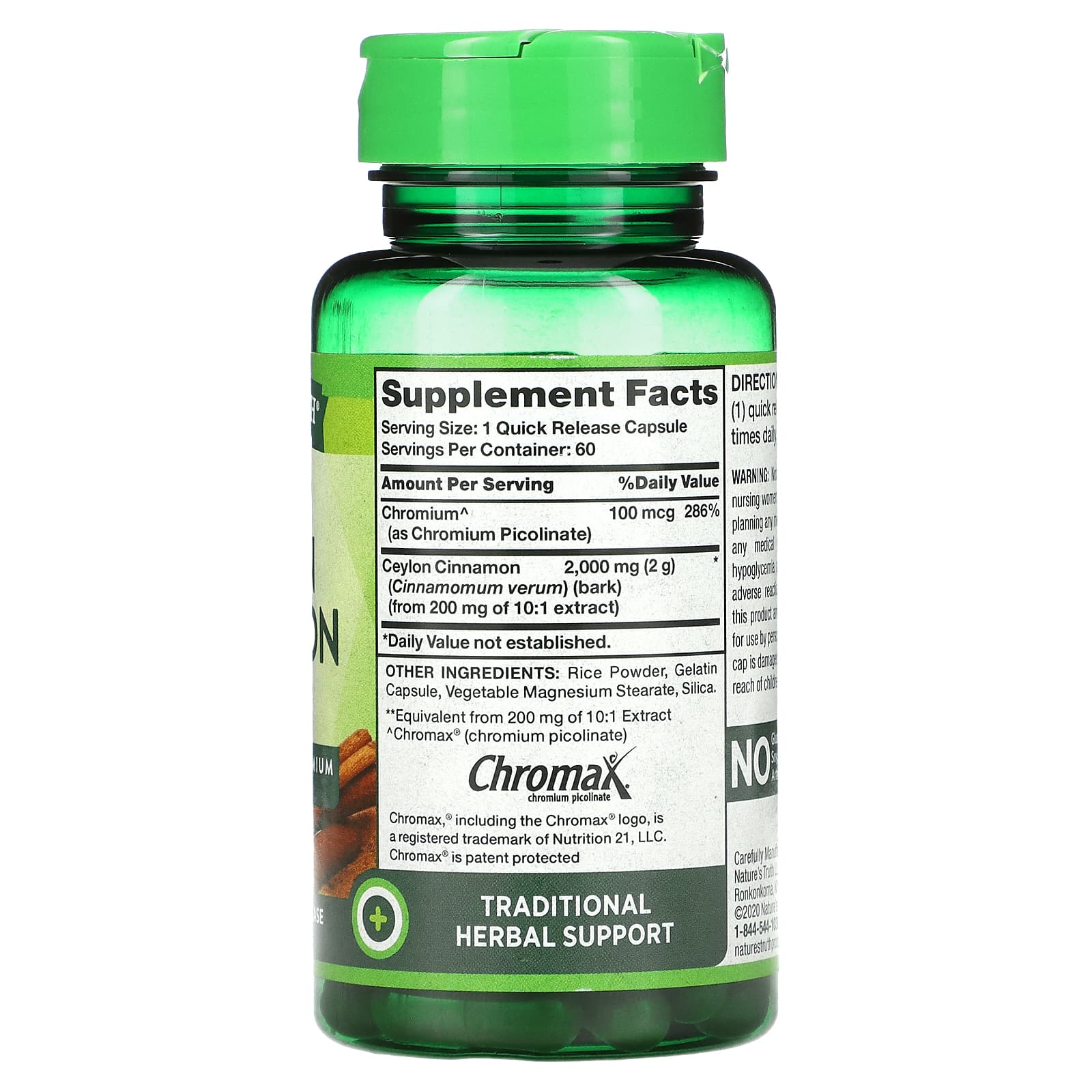 Nature's Truth, Concentrated Ceylon Cinnamon, Plus Chromax Chromium