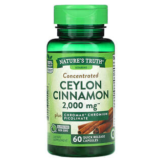 Nature's Truth‏, Concentrated Ceylon Cinnamon, 2,000 mg, 60 Quick Release Capsules