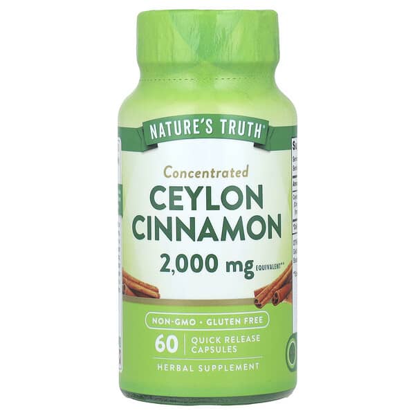 Concentrated Ceylon Cinnamon, 2,000 mg, 60 Quick Release Capsules