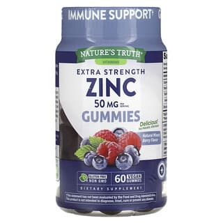 Nature's Truth, Extra Strength Zinc, Natural Mixed Berry, 50 mg, 60 Vegan Gummies