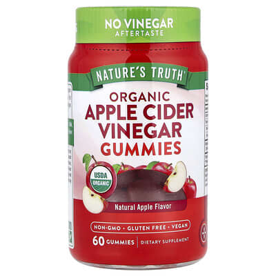 Nature's Truth, Organic Apple Cider Vinegar Gummies, Natural Apple Flavor, 60 Gummies
