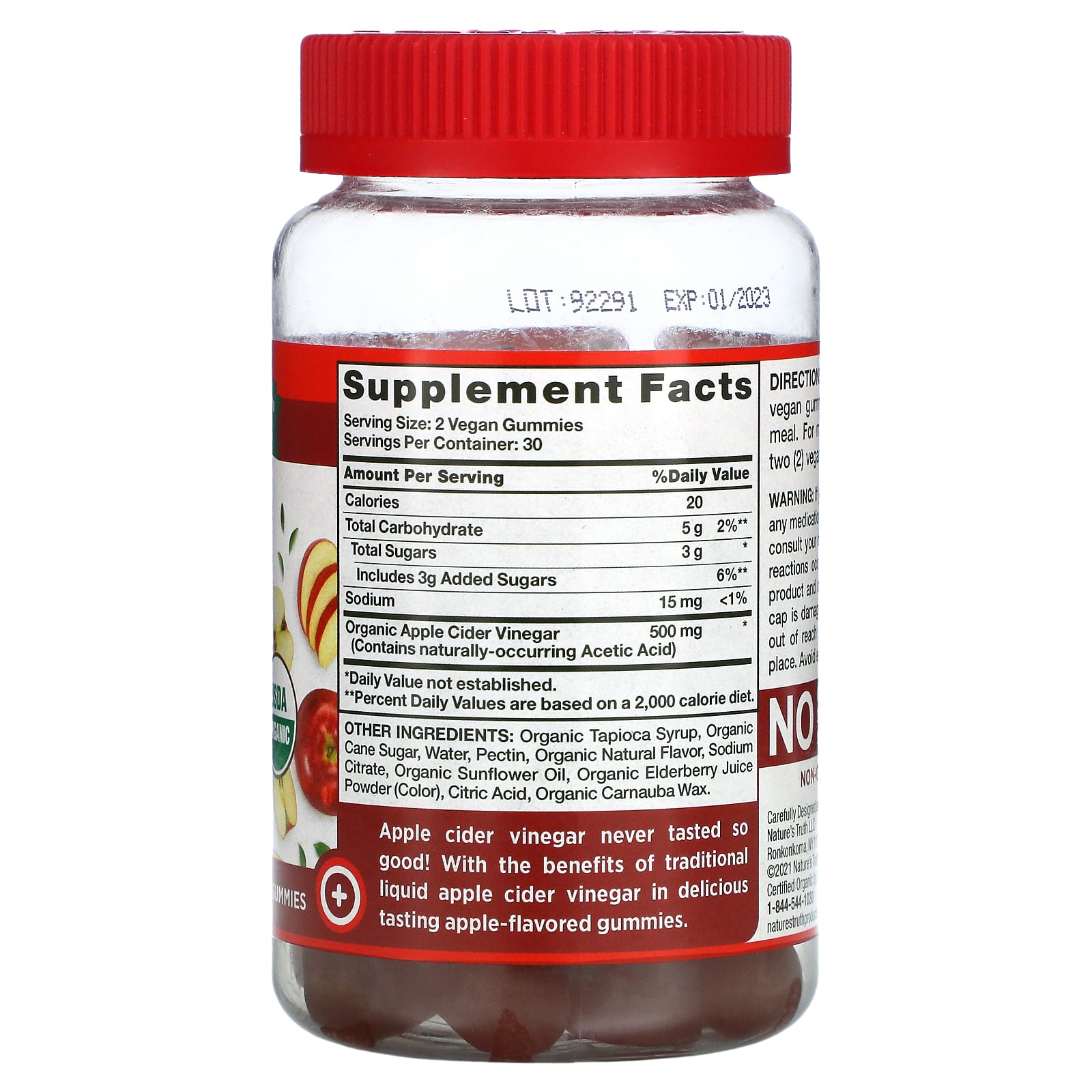 Nature's Truth, Organic Apple Cider Vinegar, Natural Apple, 60 Vegan Gummies