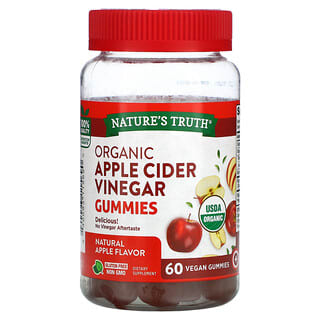 Nature's Truth, 有機蘋果醋，天然蘋果味，60 粒全素軟糖