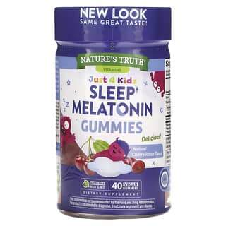 Nature's Truth, Just 4 Kids, Sleep Melatonin, Natural Cherrylicious, 1 мг, 40 веганських цукерок