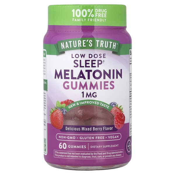 Nature's Truth, 슬립 멜라토닌 구미젤리, 믹스 베리 맛, 1mg, 구미젤리 60개