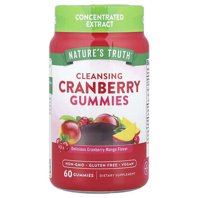 Nature's Truth, Cranberry Cleanse Gummies, Delicious Cranberry Mango Flavor, 60 Gummies