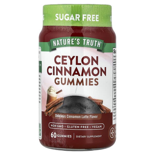 Ceylon Cinnamon Gummies, Delicious Cinnamon Latte, 60 Gummies