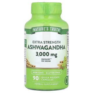 Nature's Truth, Ashwagandha, Extra Strength, 3,000 mg, 90 Quick Release Capsules (1,500 mg per Capsule)