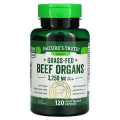 Nature's Truth, Grass-gefütterte Rinderorgane, 650 mg, 120 Kapseln mit schneller Freisetzung