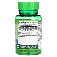 Nature's Truth, L-Methylfolat, extra stark, 7,5 mg, 60 Kapseln mit schneller Freisetzung