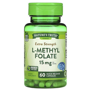 Nature's Truth, Extra Strength L-Methyl Folate, 7.5 mg, 60 Quick Release Capsules