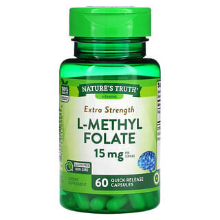 Nature's Truth, L-méthylfolate, Extrapuissant, 7,5 mg, 60 capsules à libération rapide