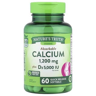 Nature's Truth, Emilebilir Kalsiyum Plus D3, 60 Hızlı Bırakılan Softgel