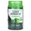 Super Food, Super Greens 10, натуральное зеленое яблоко, 60 веганских жевательных мармеладок