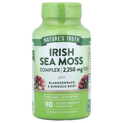 Nature's Truth, Irish Sea Moss Complex Plus Bladderwrack & Burdock Root, 90 Quick-Release Capsules