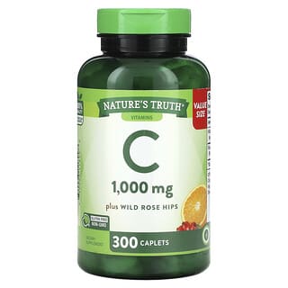 Nature's Truth, Vitamina C más rosa mosqueta silvestre, 1000 mg, 300 comprimidos oblongos