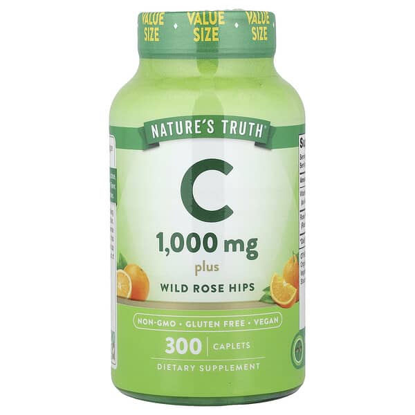 Nature's Truth, Vitamin C Plus Wild Rose Hips, 300 Caplets — product photo 1