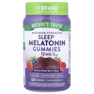 Nature's Truth, Melatonina, Bayas mixtas naturales, 60 gomitas veganas (6 mg por gomita)