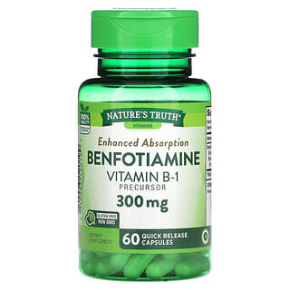 Nature's Truth, Benfotiamina, 300 mg, 60 Cápsulas de Liberação Rápida