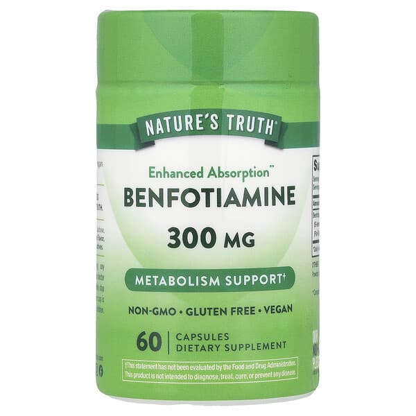 Nature's Truth, Benfotiamine, 300 mg, 60 Capsules — product photo 1